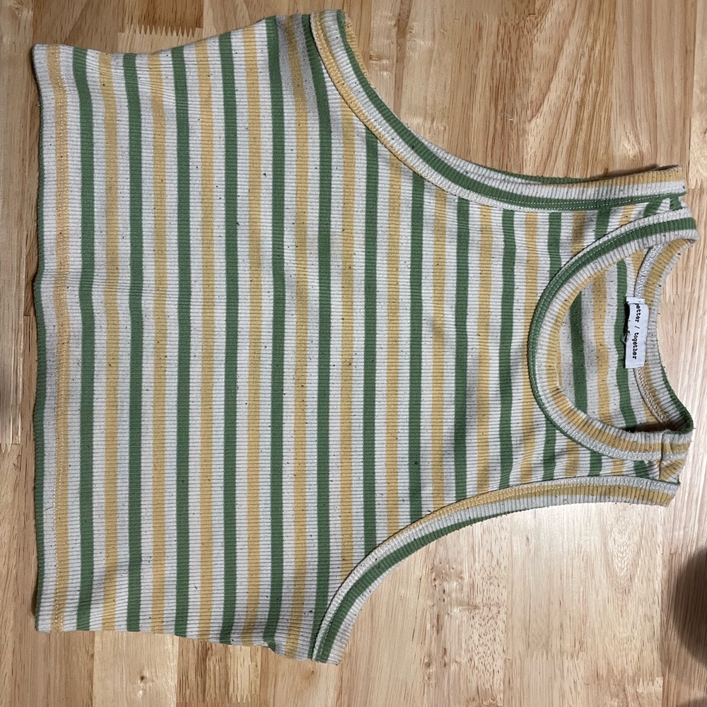 Striped Green and Yellow Women's Top